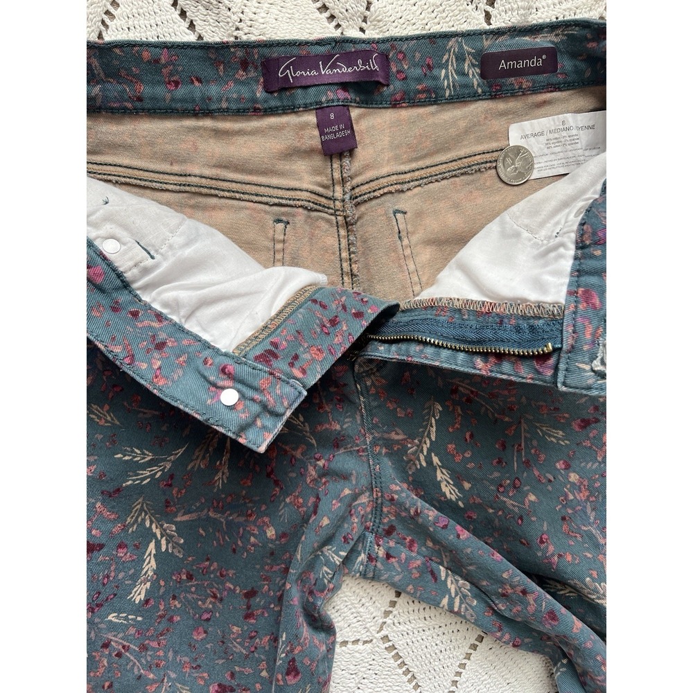 Women's‎ Cottagecore Woodland Floral Jeans Size 8 Amanda Vintage Vibe Nature - Picture 7 of 8
